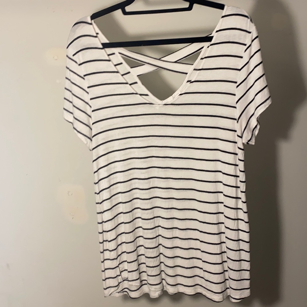 Striped Cross Back Tee